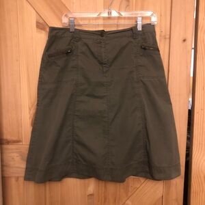 Tribal A-Line Skirt in Forest Green 4 Pocket Womens 8